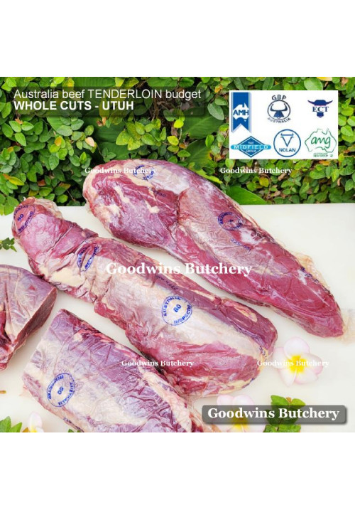 Beef Eye Fillet Mignon Has Dalam Tenderloin frozen BUDGET Australia NOLAN whole cuts 1.6-1.8 kg/pc (price/kg)